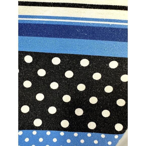 J. McLAUGHLIN Women's Stripes & Polka Dot Crew Neck 3/4 Sleeve Top Blue Small - Picture 9 of 11